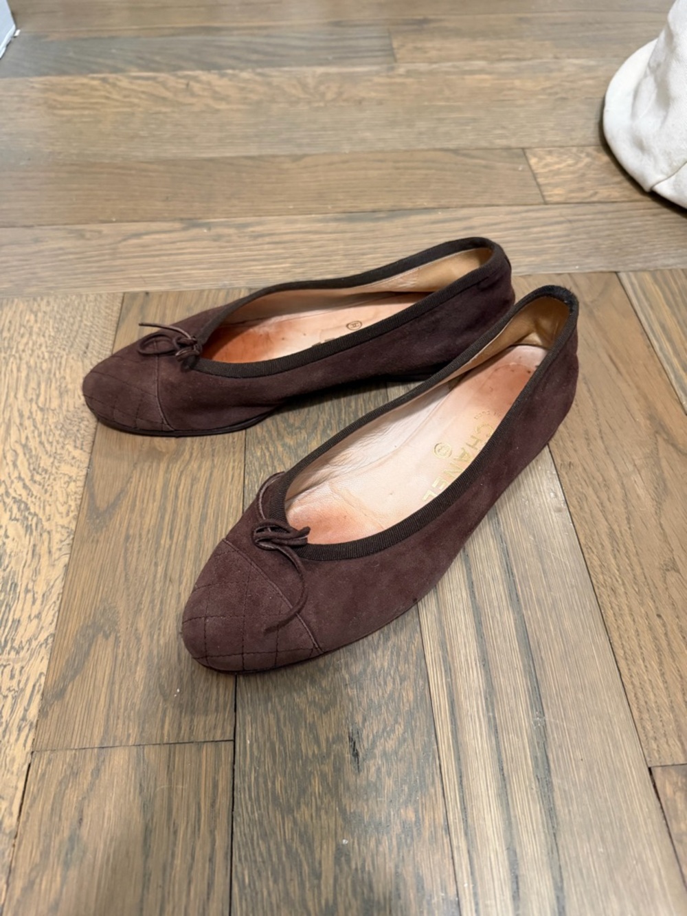 CHANEL Brown Suede Ballet Flats - Picture 3 of 5